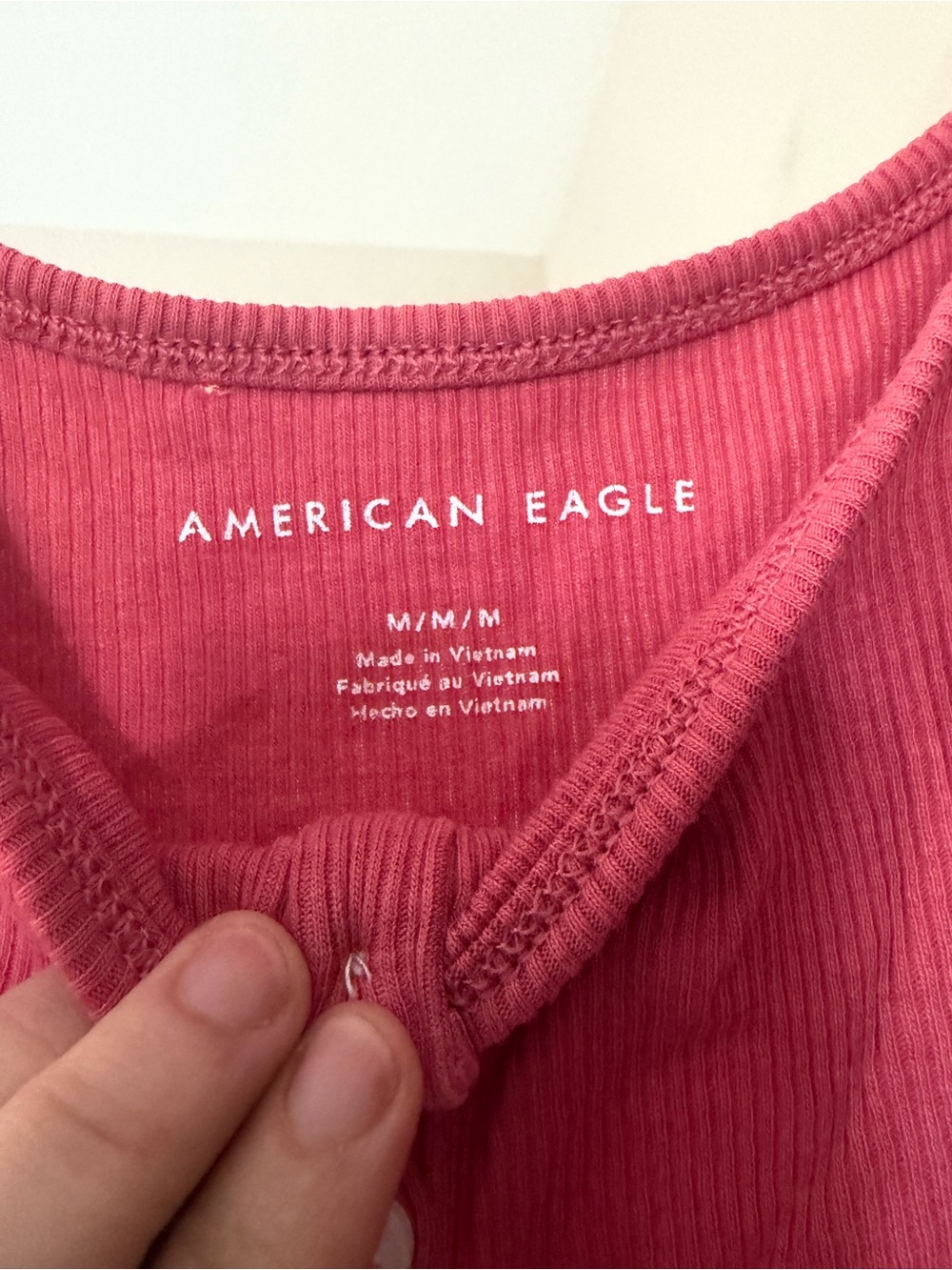 American Eagle Outfitters Raspberry Ribbed Cropped Tank - Picture 2 of 3